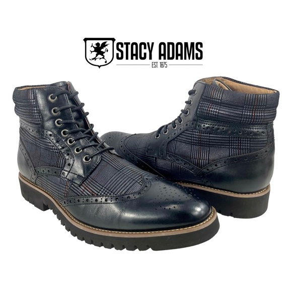 Stacy Adams‎ | Men’s 7.5M | Barker Wingtip Boots - Picture 1 of 14